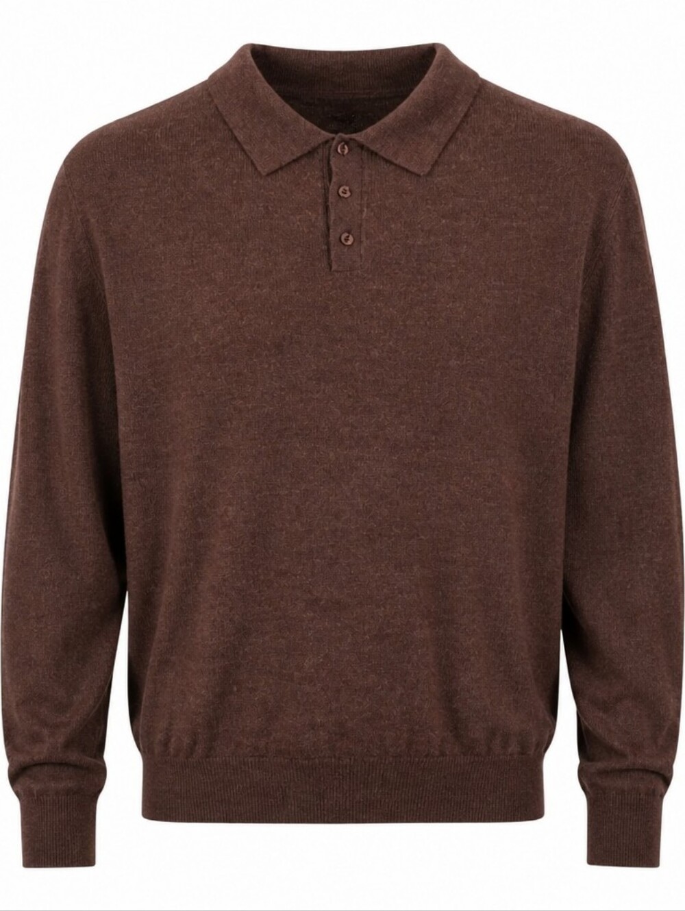 Christian Lacroix Men's Plum Brown Crewneck Polo Sweater merino wool